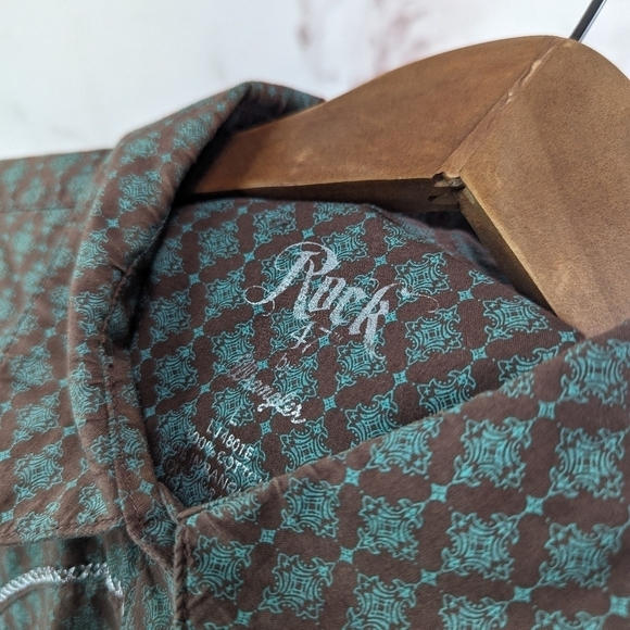 Wrangler Shirt Womens Large Brown Rock 47 Pearl Snap Button Long Sleeve Western - Picture 3 of 13